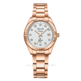 Alexandre Christie Passion AC 2A83 LD Sapphire Crystal Rosegold Dial White Stainless Steel Strap